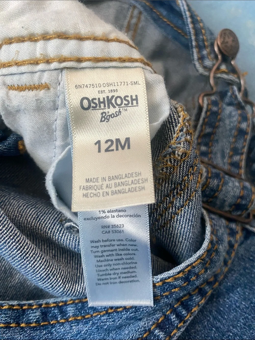 OshKosh B'gosh Blue Denim Overalls
